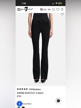 7 For All Mankind Black Flared High-Rise Jeans